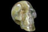 Carved, Rainbow Fluorite Skull - Argentina #78637-2